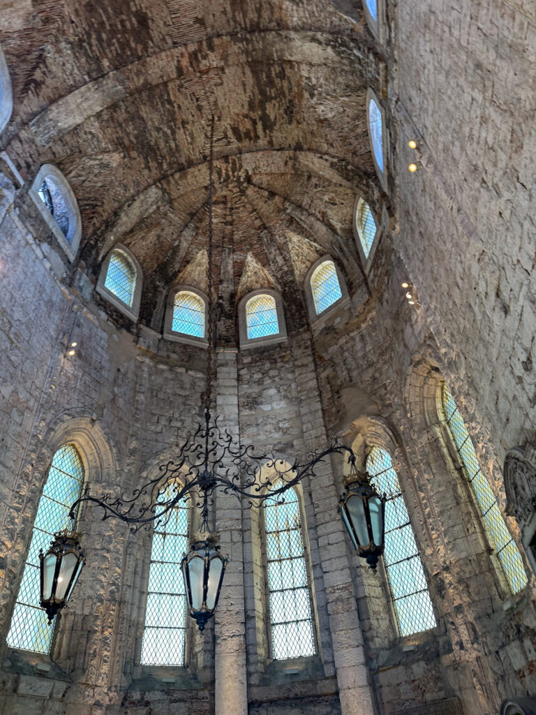 I loved this ceiling and chandelier